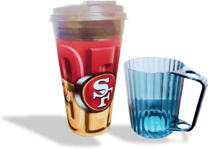 CREATIO CREATIO_COMBO PACK (3D PRINTED SIPPER & TRANSPARENT MUG) 475 ml Plastic Sipper