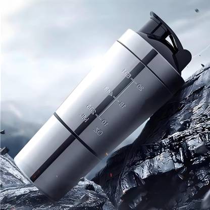 MozFit STAINLESS STEEL SHAKER WITH MIXING BALL 750 ml Sipper Bottle Shaker 750 ml Steel Shaker