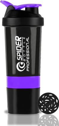 Pack of 1 Gym Shaker Bottle with Storage Compartment and Blender Ball|Protein Shaker 500 ml Shaker Plastic