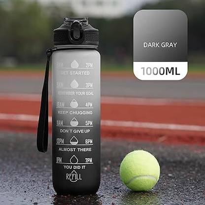KRIVAENTERPRIS Drinking Water Bottle with Motivational Time Marker & Straw Gym 1000 ml Sipper