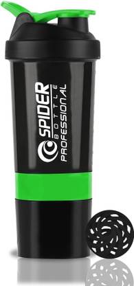 FIT FOCUS Protein Gym Shaker Bottle with Storage Compartment and Blender Ball. 500 ml Shaker