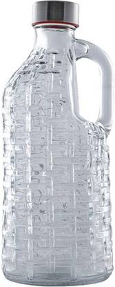 PKMSHO Glass Bottles with Airtight Cap for Water, Juice, Milk with Handle 1000 ml Bottle