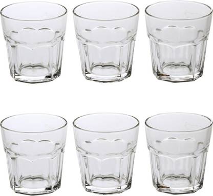 1st Time (Pack of 6) New Shape Designer But Simple Multipurpose Glass Set Of 6 Glass Set Water/Juice Glass
