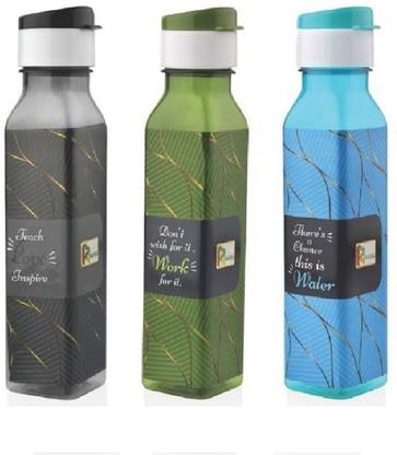 PuthaK Fridge Water Bottle Flip Top Water Bottle Set, 500ml, Set of 3, Multicolor 500 ml Bottle