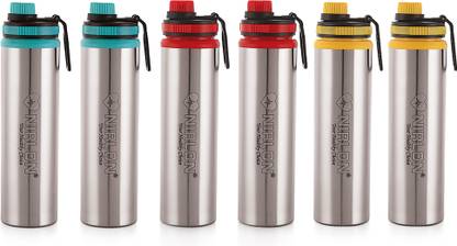 NIRLON Eco Star Stainless Steel Water Bottle 900 ml Bottle  (Pack of 6, Multicolor, Steel) at Rs. 649