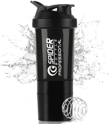Dassio Spider Gym Shaker with Stainless Steel Mixer Ball & 2 Containers for Protein 500 ml Shaker
