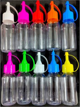 Curated Cart Empty Squeeze Dispensing Bottles For Rangoli Pack of 10 80 ml Tritan Bottle