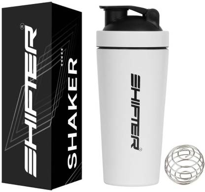 SHIFTER Gym Shaker Stainless Steel White Bottle for Protein Shake 100% Leakproof | 700 ml Shaker