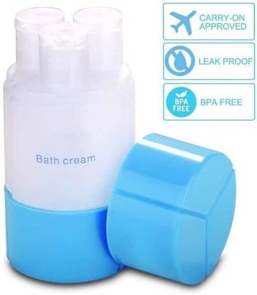 MAHAVEER STORE Travel 3 in 1 Refillable Shampoo Cream Lotion Storage Container Bottle 40 ml Bottle