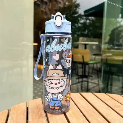 AANZIA Labubu Plastic water bottle with Straw 700 ml Bottle