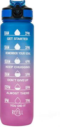 vintaze Unbreakable Water Bottle with Motivational Time Marker 1000 ml Shaker