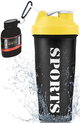 ZYRO Protein Funnel & Sports Gym Shaker Bottle with Stainless Steel Spring Ball 650 ml Shaker
