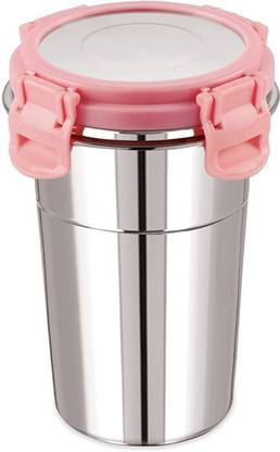 Brijshi Stainless Steel 400 ML Click N Seal Lock Fusion Tumbler Glass With Steel Lid Stainless Steel Tumbler