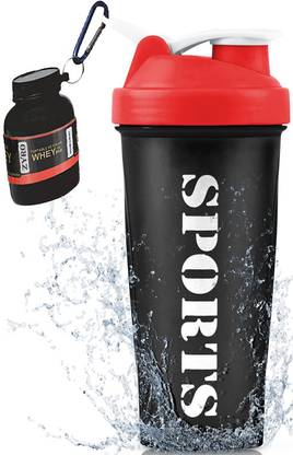 ZYRO Protein Funnel & Sports Gym Shaker Bottle with Stainless Steel Spring Ball 650 ml Shaker