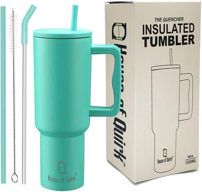 HOUSE OF QUIRK 1200ML Tumbler with Handle and Straw Lid Double Insulated Cup Reusable 1200 ml Bottle