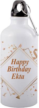 COLOR YARD COLOR_YARD_best happy birthday Ekta design on white 600 ml Sipper