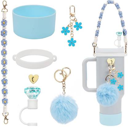 HOUSE OF QUIRK 7 Accessories Set Including Water Bottle Handle Strap, Siliocne Cup Boot 0 ml Bottle