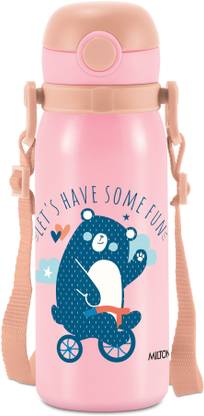 MILTON Companion 450 Insulated One Click Flip Lid Water Bottle 435ml with Straw Kids 435 ml Plastic Bottle