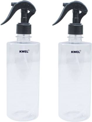 KWEL Empty Transparent Trigger Spray Bottle 500ml (Black) Pack of 2 500 ml Spray Bottle