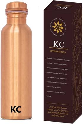 KC Pure Copper Water Bottle Lacqure coated with Health Benefits 1000 ml Bottle