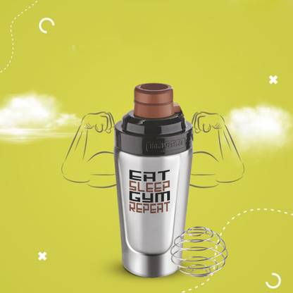 Mannat Stainless steel Gym Protein Shaker Bottle with Steel Blender Ball 900 ml Shaker