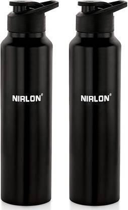 NIRLON Classic Flip Single Wall Stainless Steel Water Bottle 1000ml, Set of 2 1000 ml Bottle