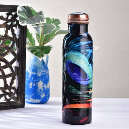 TUWEL Premium Blue Copper Water Bottle 1000 ml Bottle