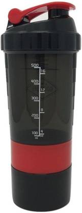 CXDU Bottle Brand Classic Shaker Cup Includes Blender Ball Whisk - Red 500 ml Shaker