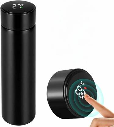 gknk Insulated Water Bottle LED Display Stainless Steel Flask 500ml Black 500 ml Flask