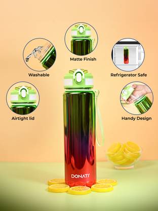 DONATI Travel Bottle 1000ML - Pink & Neon Plastic Glossy Finish 1000 ml Plastic Bottle