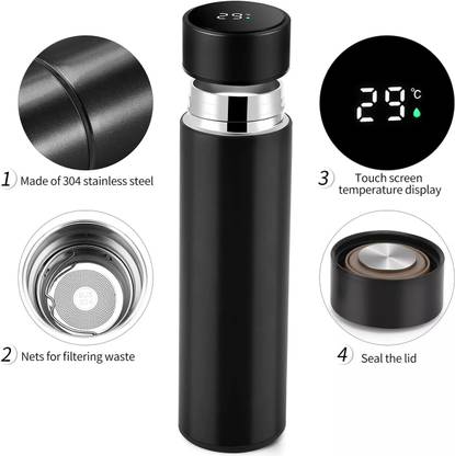 URBANHUDA Smart Temperature LED Display Water Bottle Thermos, 500 days battery life 500 ml Bottle