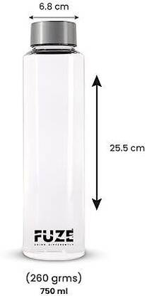 FUZE Premium Borosilicate Glass bottle with leak-proof stainless steel cap 750 ml Bottle