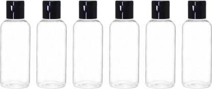 nsb herbals Empty Transparent Plastic Bottle with Black Flip Cap - Refillable & Reusable 50 ml Bottle