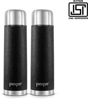 pexpo 24 Hrs Hot & Cold ISI Certified with Jute-bag Flamingo Vacuum insulated Bottle 500 ml Flask
