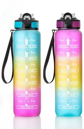 Crackle Summer Special Motivational Water Bottle Timing Bottle 1000 ml Sipper