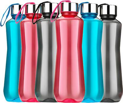 NEXTVIEW H2O Round Multicolor 6PCS Premium Fridge Water Bottle ( Set Of 6 ) 1000 ml Bottle