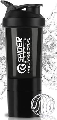 Shoptool Gym bottle with Stainless Steel Mixer Ball & 2 Containers for Protein 750 ml Shaker