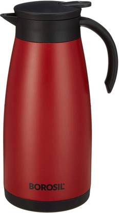 BOROSIL 1.5 L Vacuum Insulated Teapot, 18 Hrs Hot & 24 Hrs Cold Carafe, BPA Free, Red 1500 ml Flask
