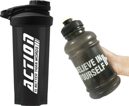 COOL INDIANS 500ML Shaker Bottle Drinking Bottle with 1000ML Gym Gallon Water Bottle Gallon Fitness Accessory Kit Kit