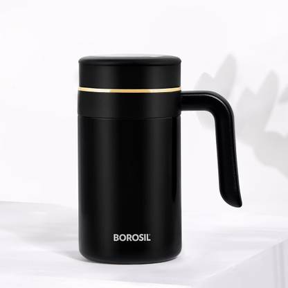 BOROSIL Hydra Klassic Super Insulated Travel Coffee/Tea Mug, 8 Hrs Hot and 13 Hrs Cold 540 ml Flask