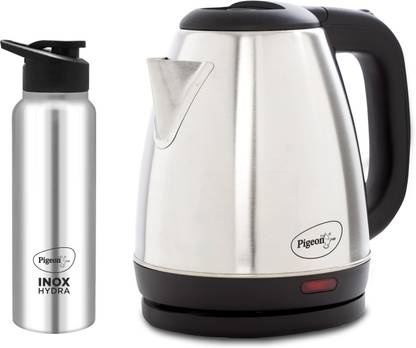 Pigeon 1.5 L Kettle With 700 ml Stainless Steel Water Bottle 750 ml Flask