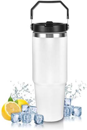 papita Stainless Steel Tumbler Hot and Cold with Straw, Double Insulated Cup 900 ml Bottle