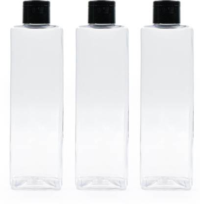 Newgen 200ml Clear Empty PET/Plastic Square Bottles With Black Flip Top Cap 200 ml Bottle