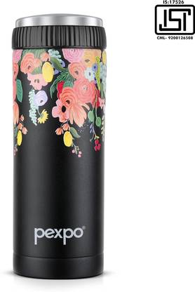 pexpo Vacuum Insulated UV Printed Water Bottle, Stainless Steel Hot & Cold, Crypto 430 ml Flask