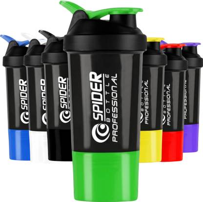 ZYRO Spider Gym bottle with Stainless Steel Mixer Ball & 1 Containers for Protein 500 ml Shaker