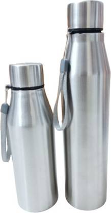 Waterium Stainless Steel Water Bottles With Strap, Set of 2 Combo 1400 ml Bottle