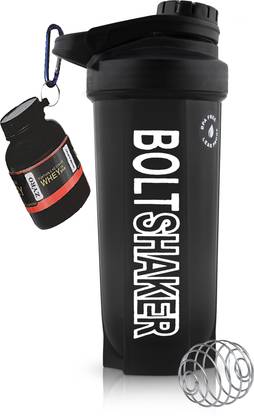 ZYRO Protein Funnel gym Sipper Bottle with Stainless Steel Mixer Ball Combo 700 ml Shaker