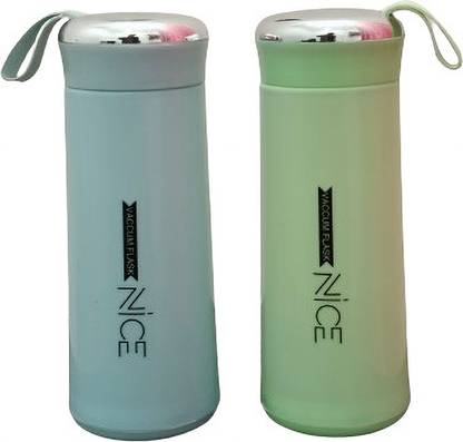 adeota Glass Water Bottle with vacuum flask and loop Temperature For Hot & Cold Water 400 ml Bottle