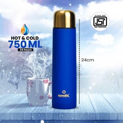 SPEEDEX Stainless Steel Vacuum Insulated Hot & Cold Water Bottle Feather Touch Finish 750 ml Flask