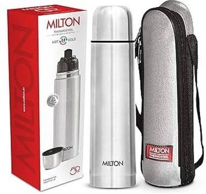 Miltio Thermosteel Flip Lid Flask, 1000 milliliters, Silver 1000 ml Bottle